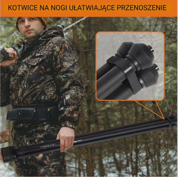!! Pastorał Myśliwski Automatyczny Statyw Na Broń Lunetę FIERY DEER !!