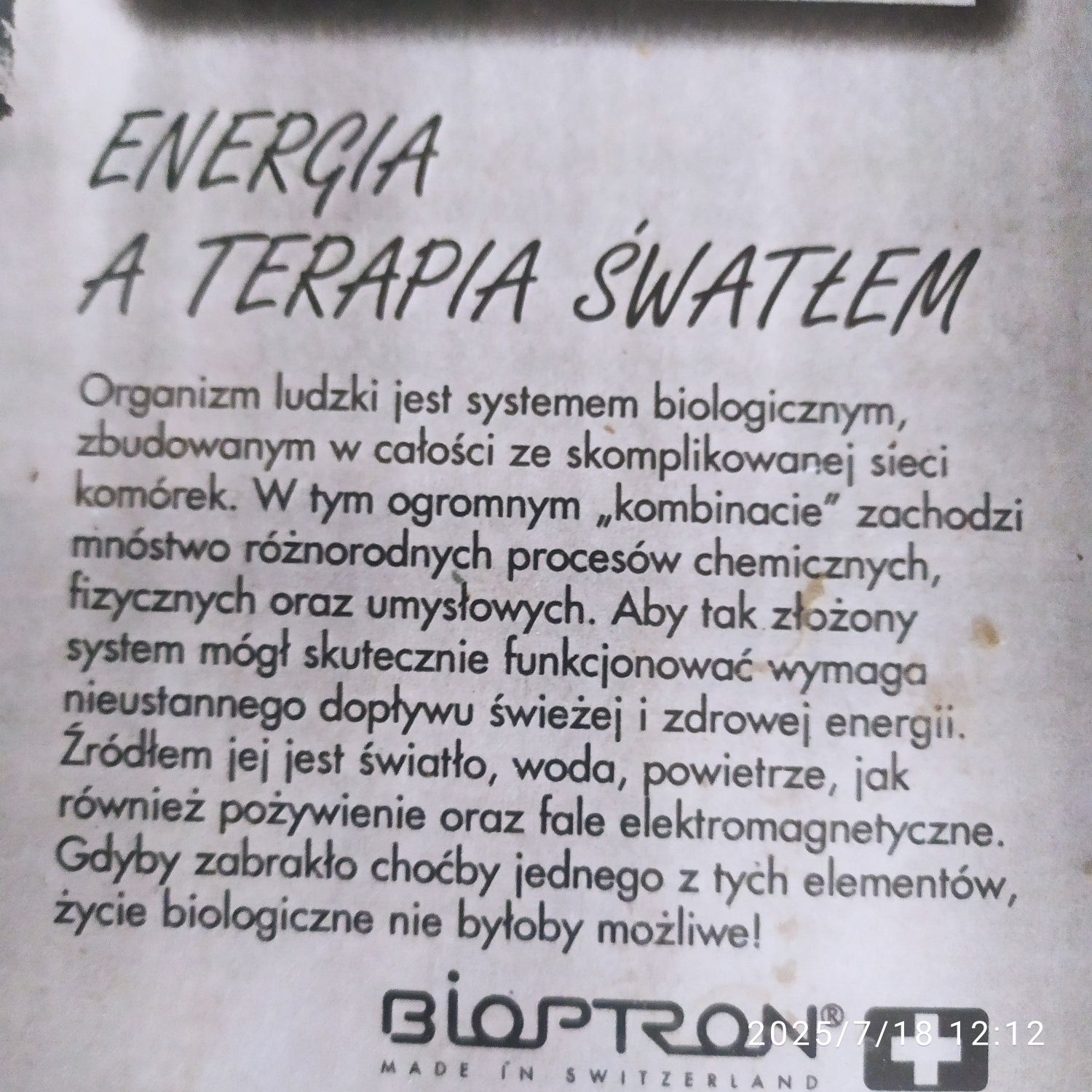 Lampa lecznicza Bioptron.Zepter.