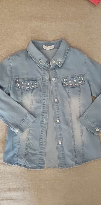 r.116 Super Stan! Happy House Koszula jeans zdobiona kryształkami