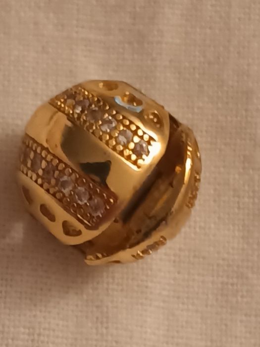 Charms klipsbloker zawieszka srebrna pozłacana do bransoletki typu Pan