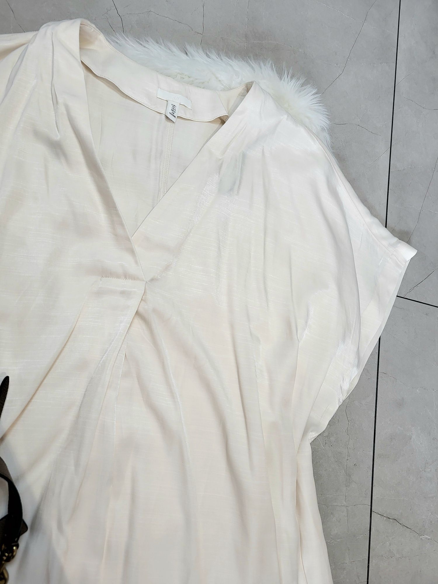 Kremowa elegancka koszulo-bluzka H&M rozmiar 3XL