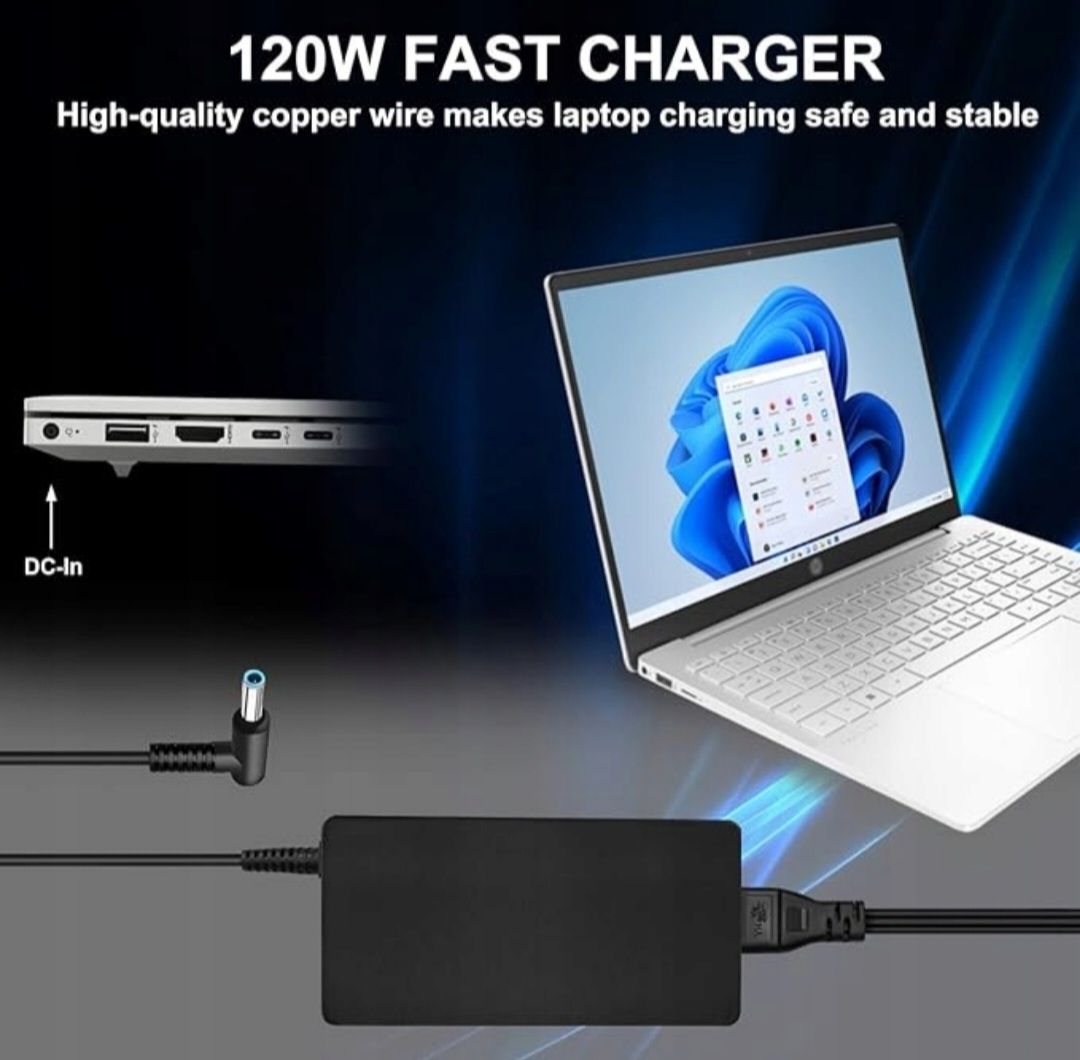 FLGAN Ładowarka zasilacz 120 W 6.15A ,a17 120p1a do HP Omen, Pavilion.