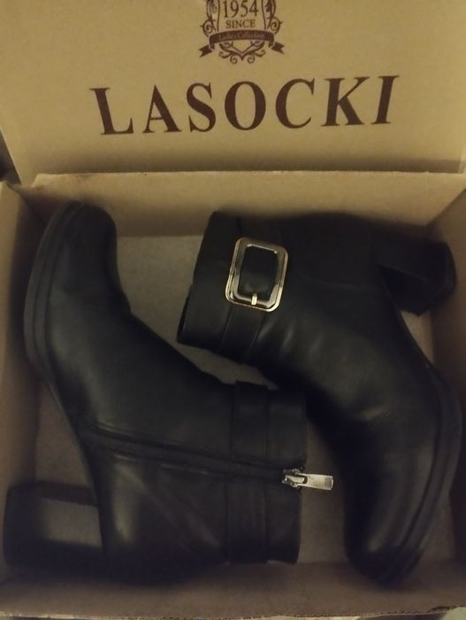 Чобітки Lasocki р. 37, 24,5см, демісезонні, натуральна шкіра
