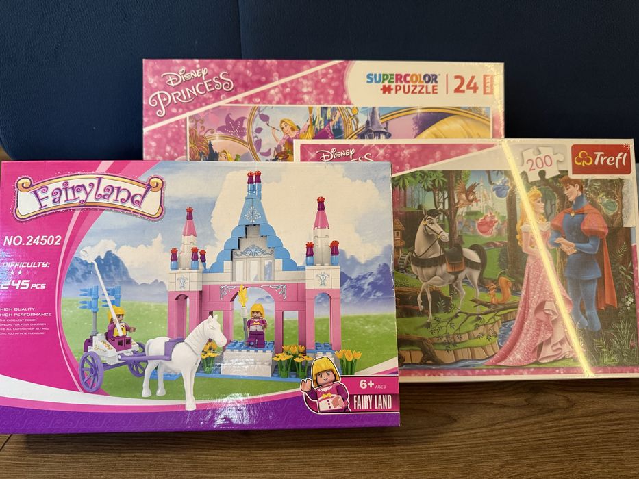 Nowy zestaw, puzzle, klocki z księżniczkami