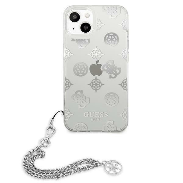 Etui Guess Peony Chain do iPhone 13 Mini 5,4" - Srebrne