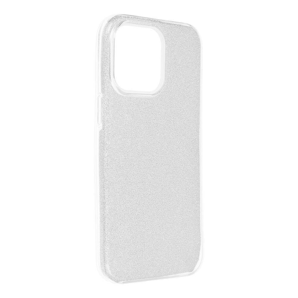 Etui Case Plecki Shining Brokat Iphone 15 Pro Max Srebrny + Szkło 9H