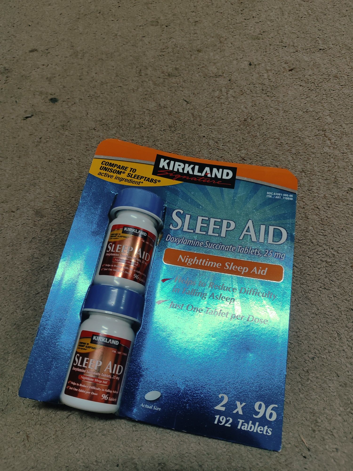 Sleep Aid Doxylamine Succinate 25mg 2X Bottles 192 Tablets USA