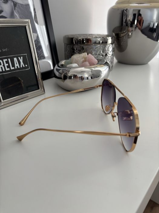 Okulary Tom Ford nowe awiatorki metaliwe szare szkla TF0853