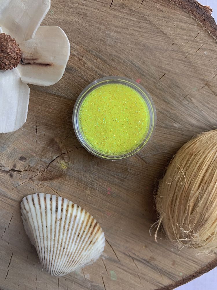Pyłek brokatowy drobnoziarnisty Nail Art/Yellow/Żółty