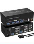 KVM-перемикач switch 8K на 3 монітори для 2 ПК HDMI і DP 4 USB 3.0