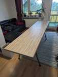 Biurko 250 cm podstawa Ikea, gruby blat