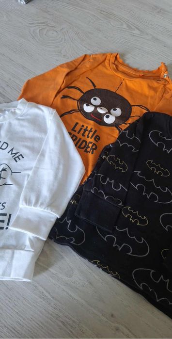 3 bluzeczki z długim rękawem 80 cm