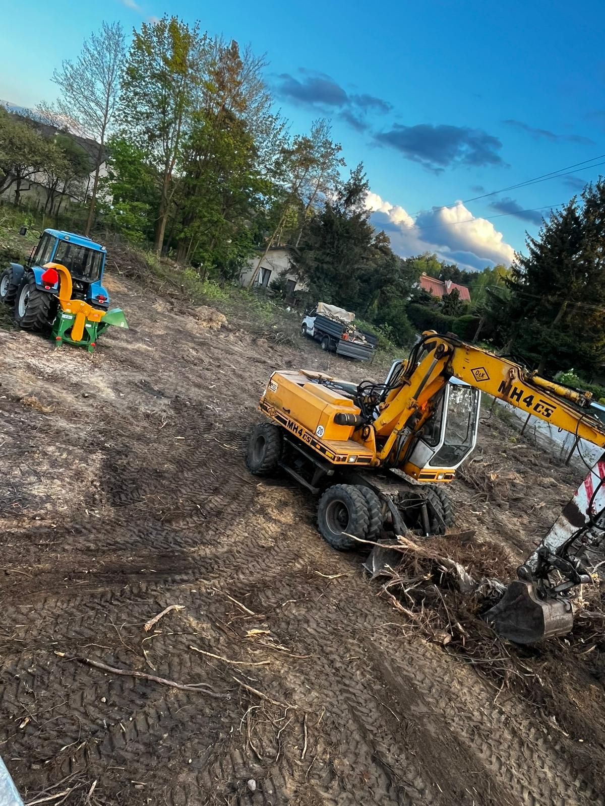 Wycinka drzew, usługi rębakiem,  wyrywanie korzeni, rozbiórki