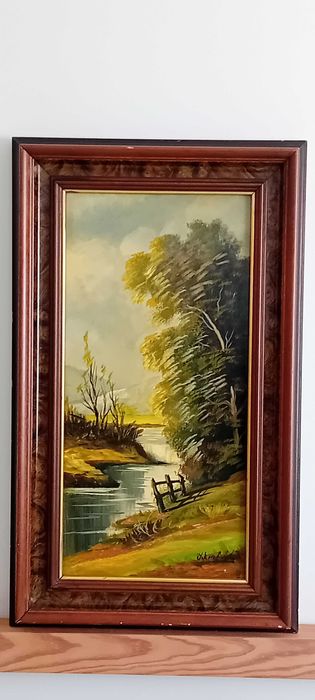 Quadro Vintage Pintura original assinada  a óleo sobre tela