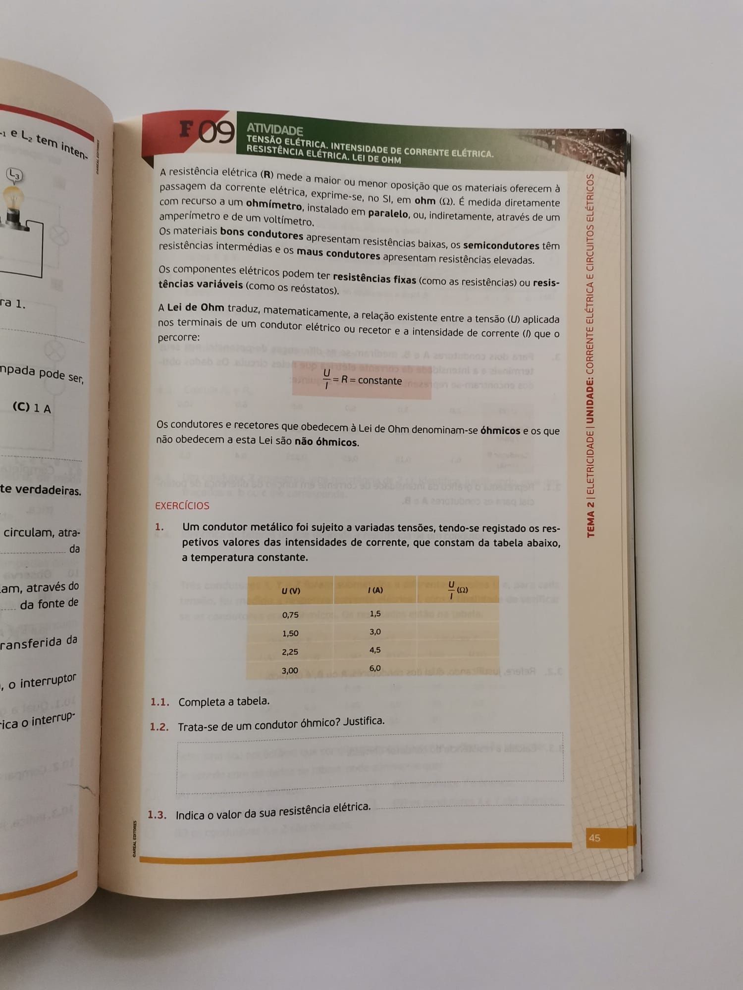 Caderno do aluno Ciências Naturais, Físico-química e Matemática 9.°ano