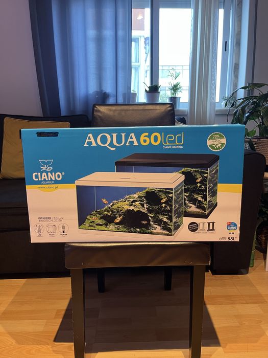Aquario 57l Ciano (Aqua60Led) com todos os acessorios
