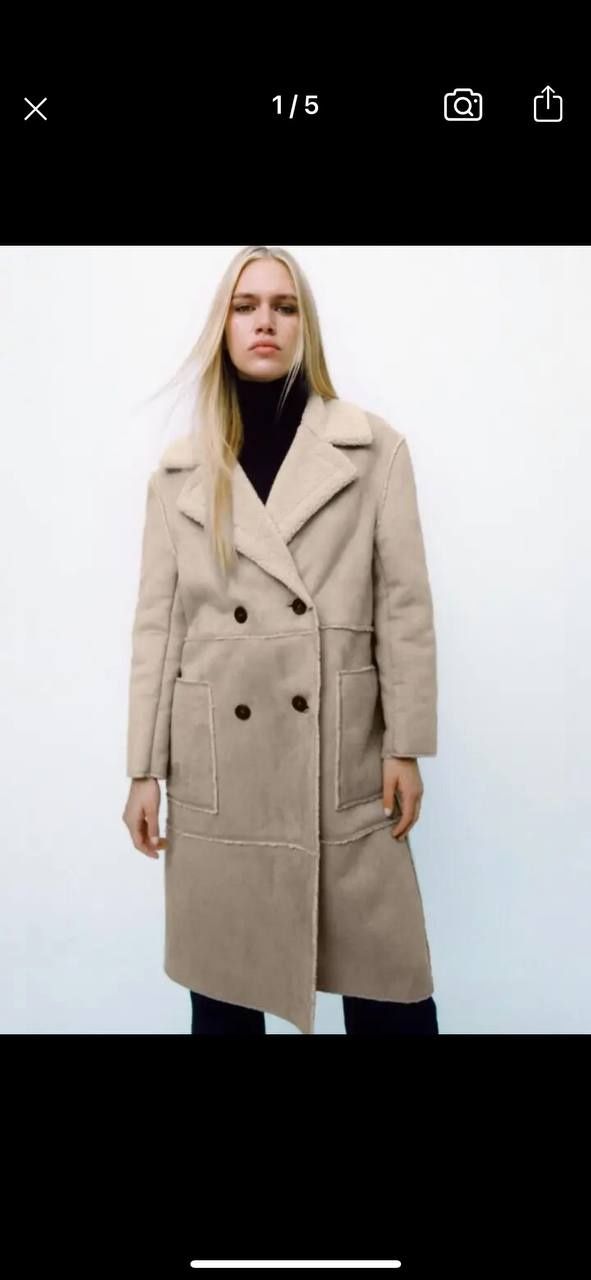 Дубленка женская ZARA, р-р M-L