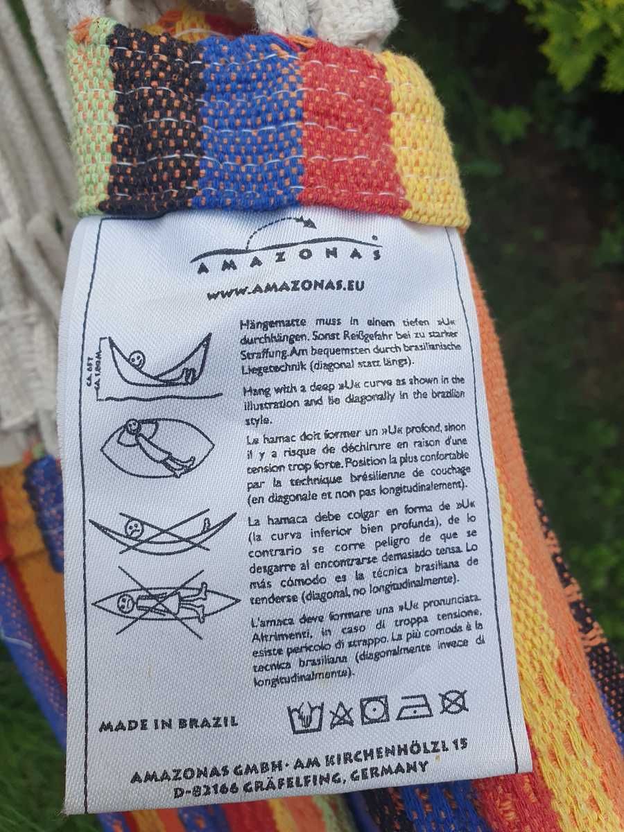 Hamak Amazonas ze Stelażem Solidny Siedzisko/hamak Brasil Rainbow !!!