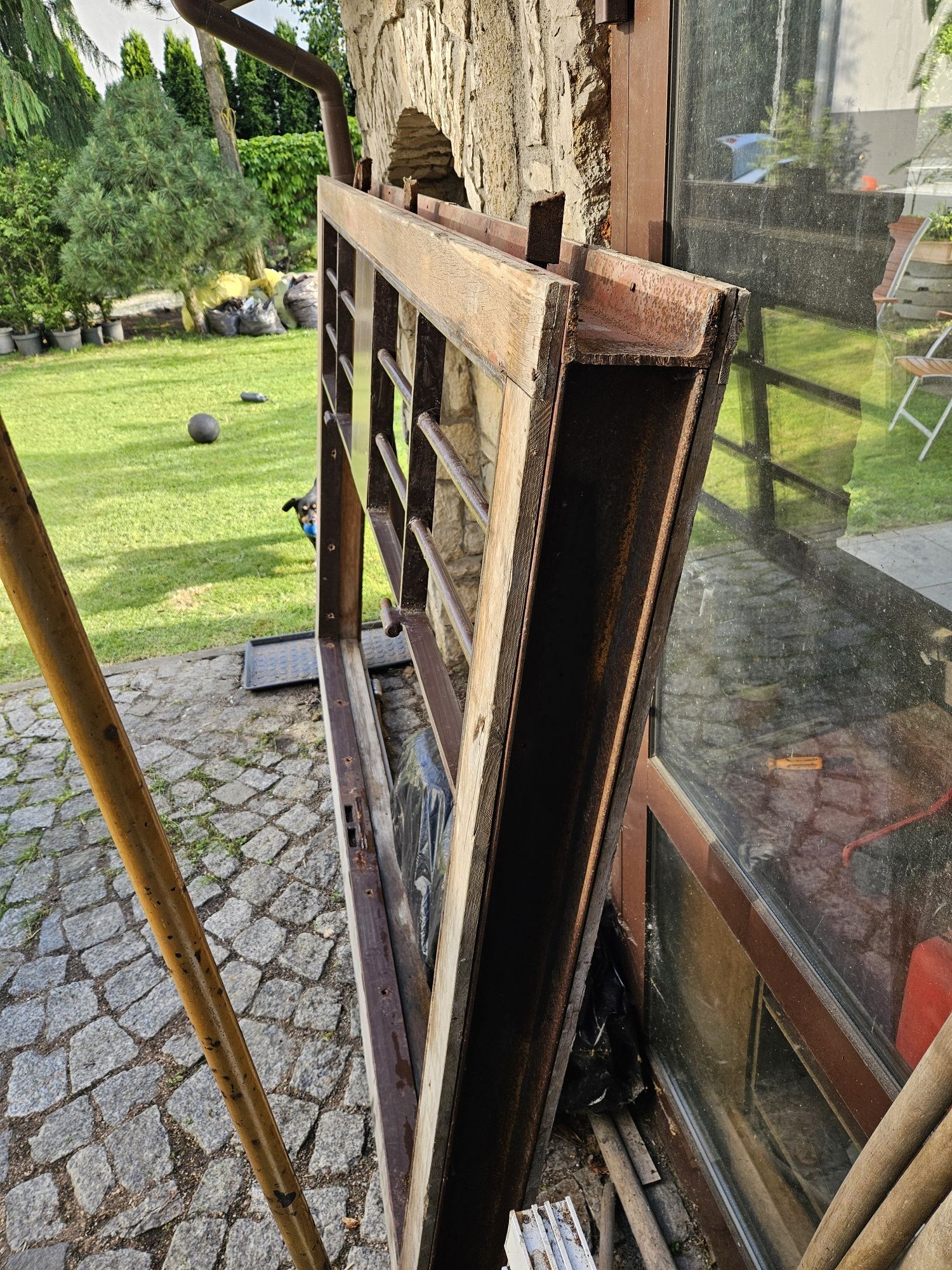 PANCERNE drzwi dębowe dwuskrzydłowe, trójwarstwowe, wzmacniane blachą
