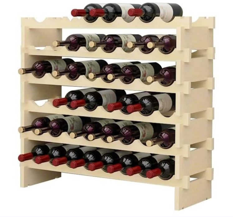 Drewniany stojak na wino 6 poziomow
