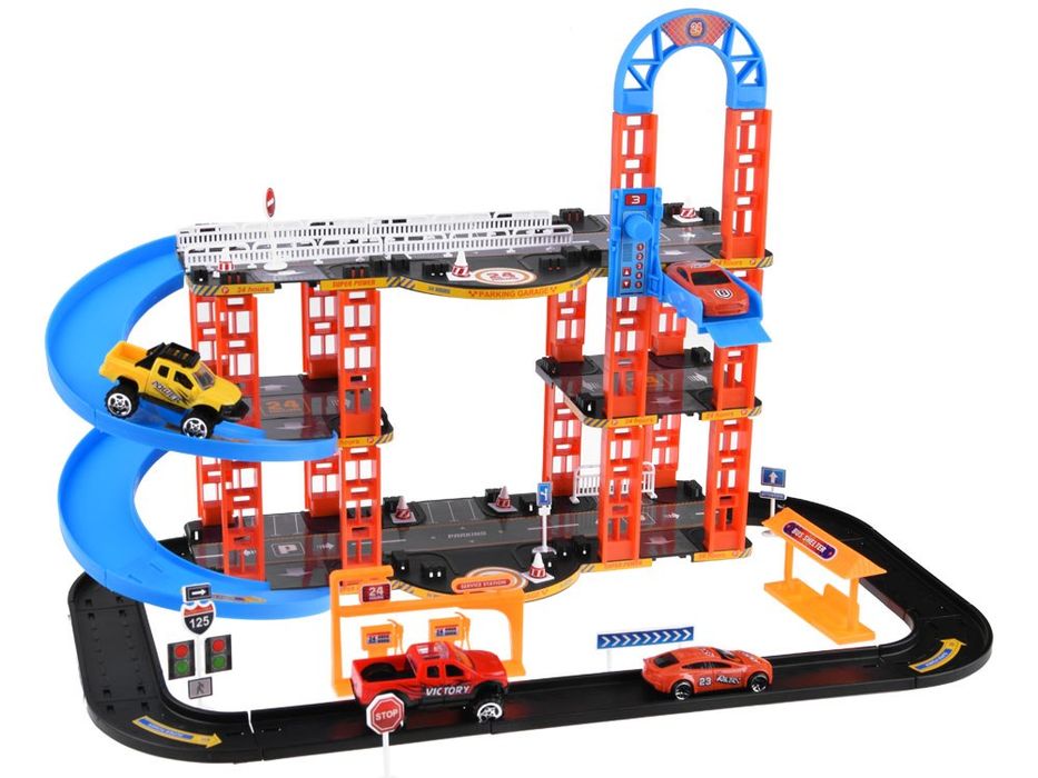 Piętrowy Parking + winda trasy dla autek ZA4753 graż resoraki