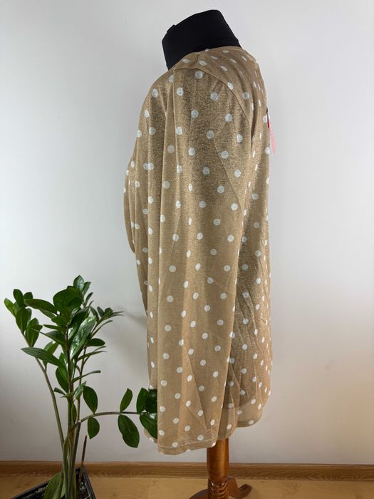 Beżowa nude asymetryczna bluzka w groszki Unique21 rozmiar 42 XL