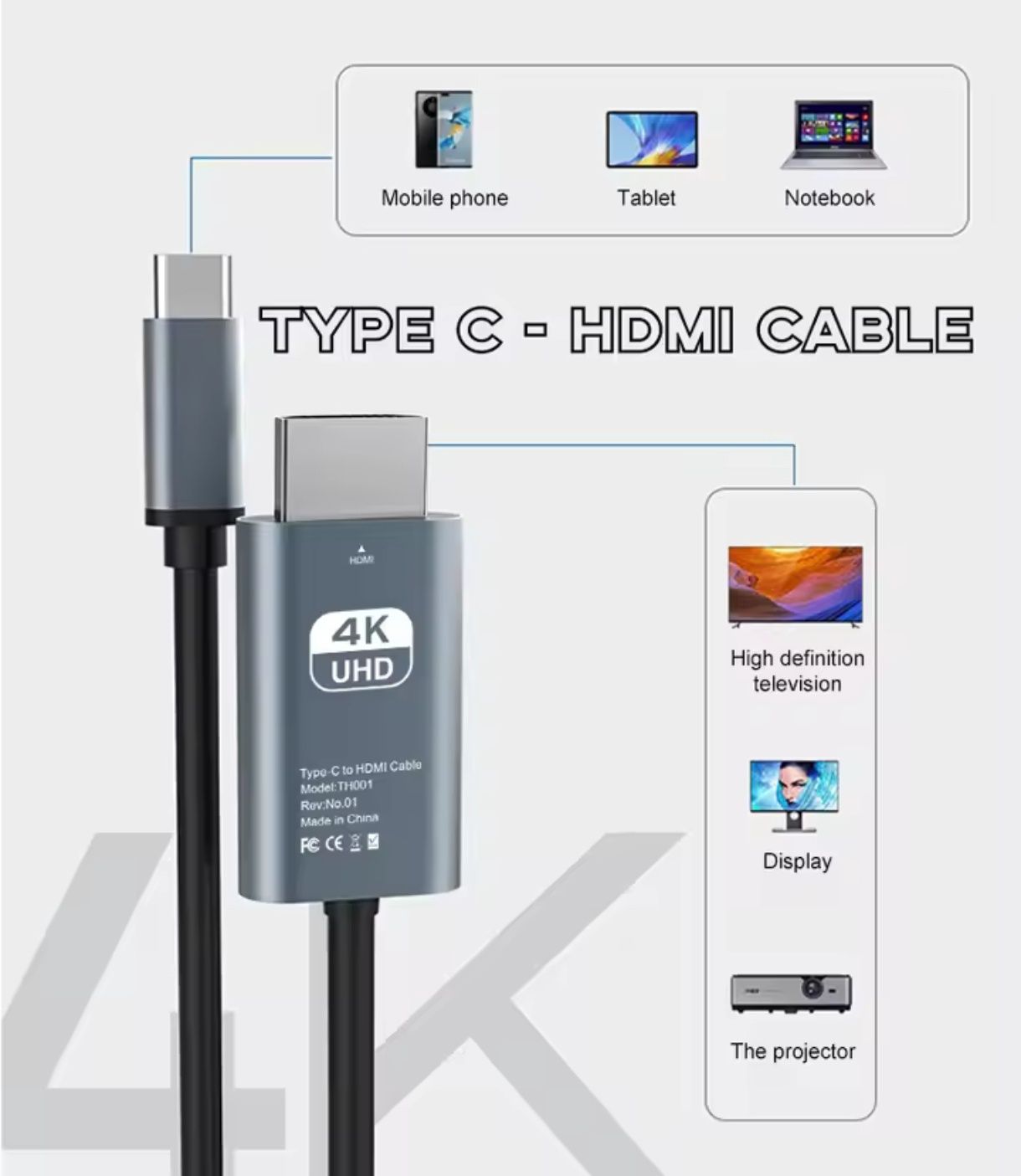 Cabo HDMI to type C
