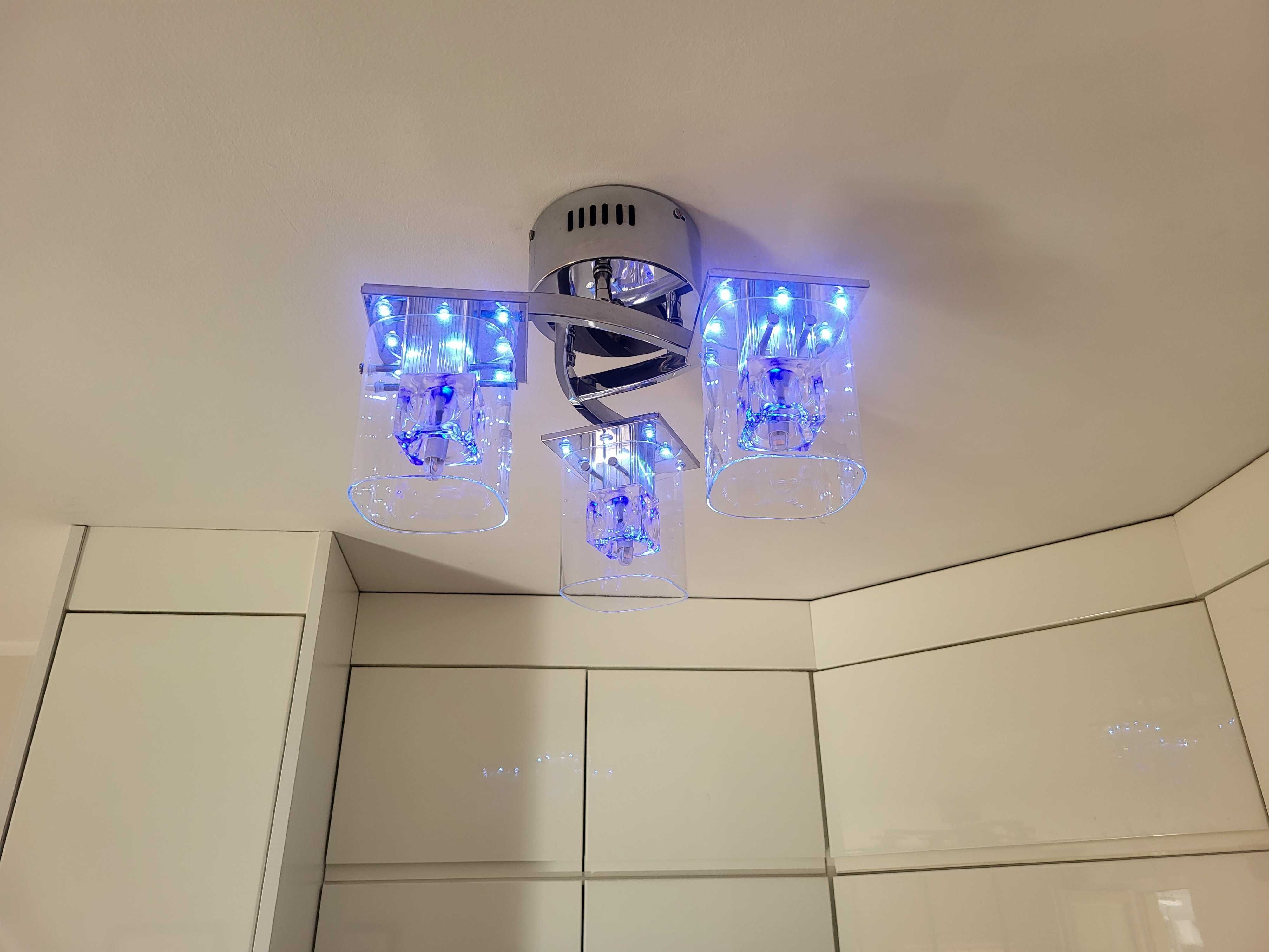Lampa led chrom zyrandol sufitowy oswietlenie nastrojowe