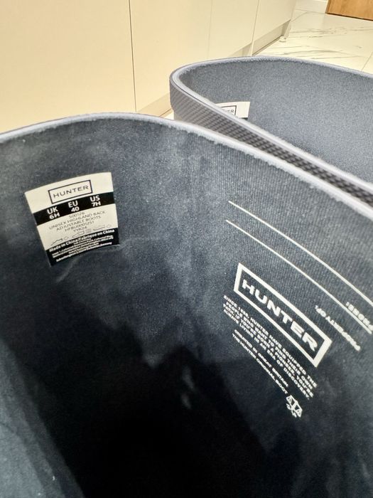 Wysokie matowe granatowe navy kalosze Hunter 40 regulacja cholewki