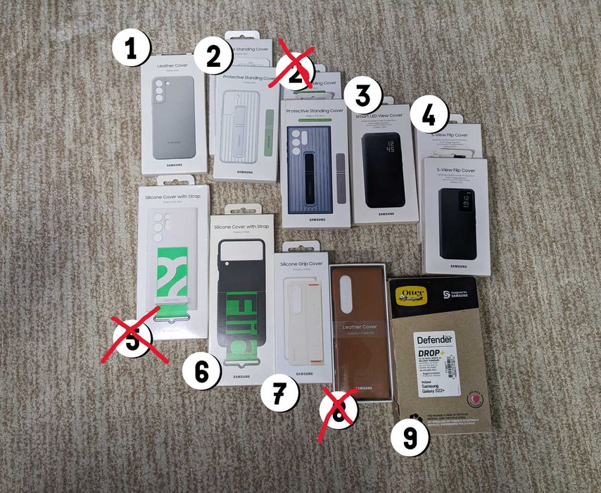 Оригинальные чехлы для Samsung S22, S22+, S22 Ultra, Z Flip 4, Fold 4