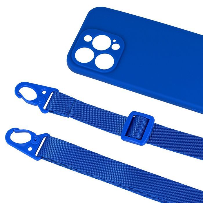 Strap Silicone Case Do Iphone 15 Plus Wzór 2 Niebieski