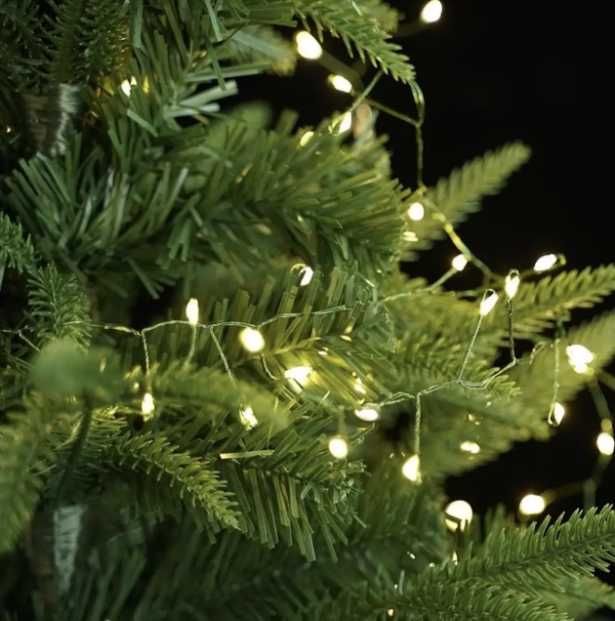 Гирлянда роса Мишура на Зеленом проводе 50 м 1500лед  пульте гірлянда