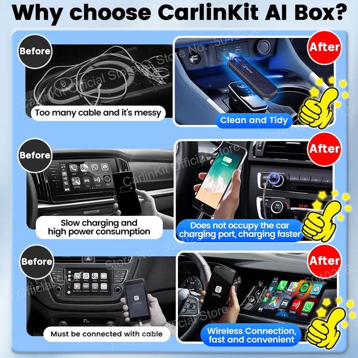 Адаптер CarlinKit Mini PRO - беспроводной Apple CarPlay и Android Auto