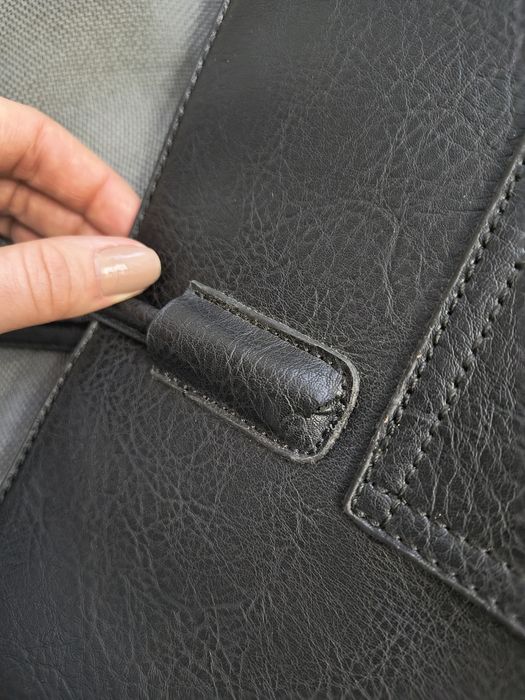 Сумка жіноча з довгими ручками шопер чорна шкіряна прямокутна велика