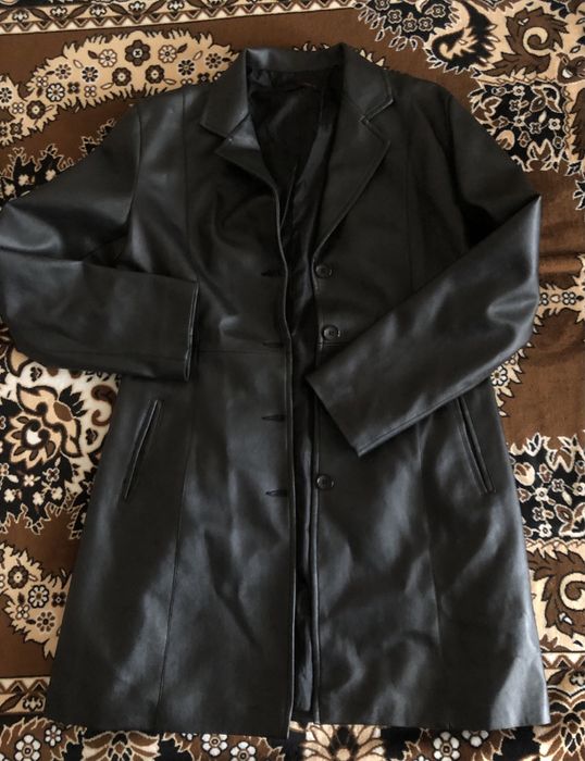 Піджак подовжений, з еко шкіри