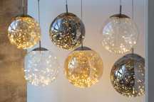 NINO LEUCHTEN Lampa sufitowa wisząca led szklana kula 25cm "efekt WOW"