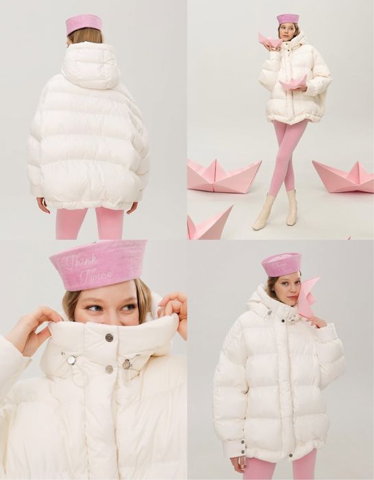 Пуховик молочний THINK TWICE