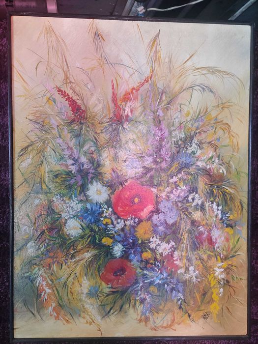 Obraz olejny - bukiet kwiatów