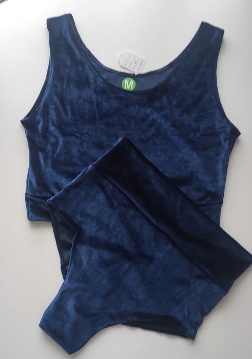 Strój pole dance granat welurowy  komplet do tańca twerk 120 zł