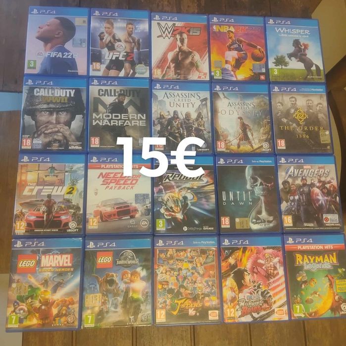 Jogos para PS4 por 15€/cada
