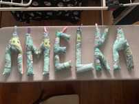Imię Amelka, literki do powieszenia na ścianę, handmade