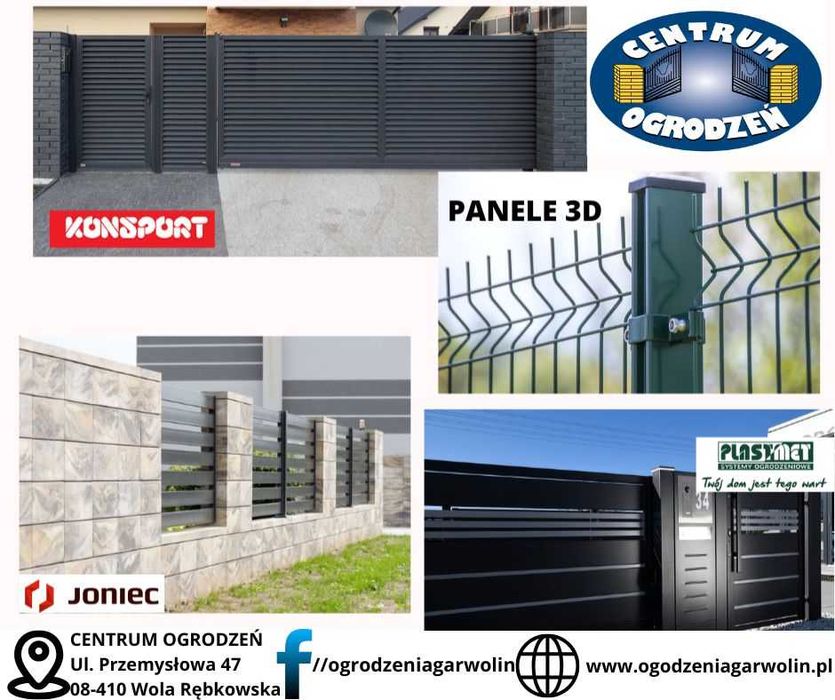 Ogrodzenie Panelowe 2D, 3D, brama, furtka, przęsło, transport