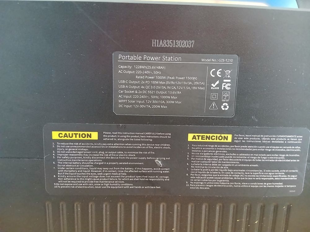 Gerador Portatil a Bateria 1000W