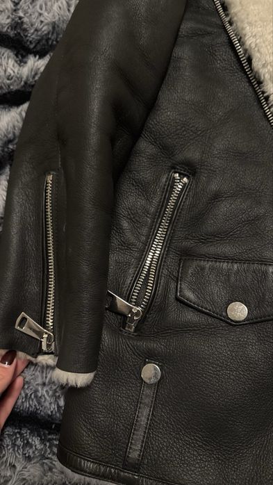 Жіноча дублянка з натуральної овчини (Real Lambskin, 100% шкіра)