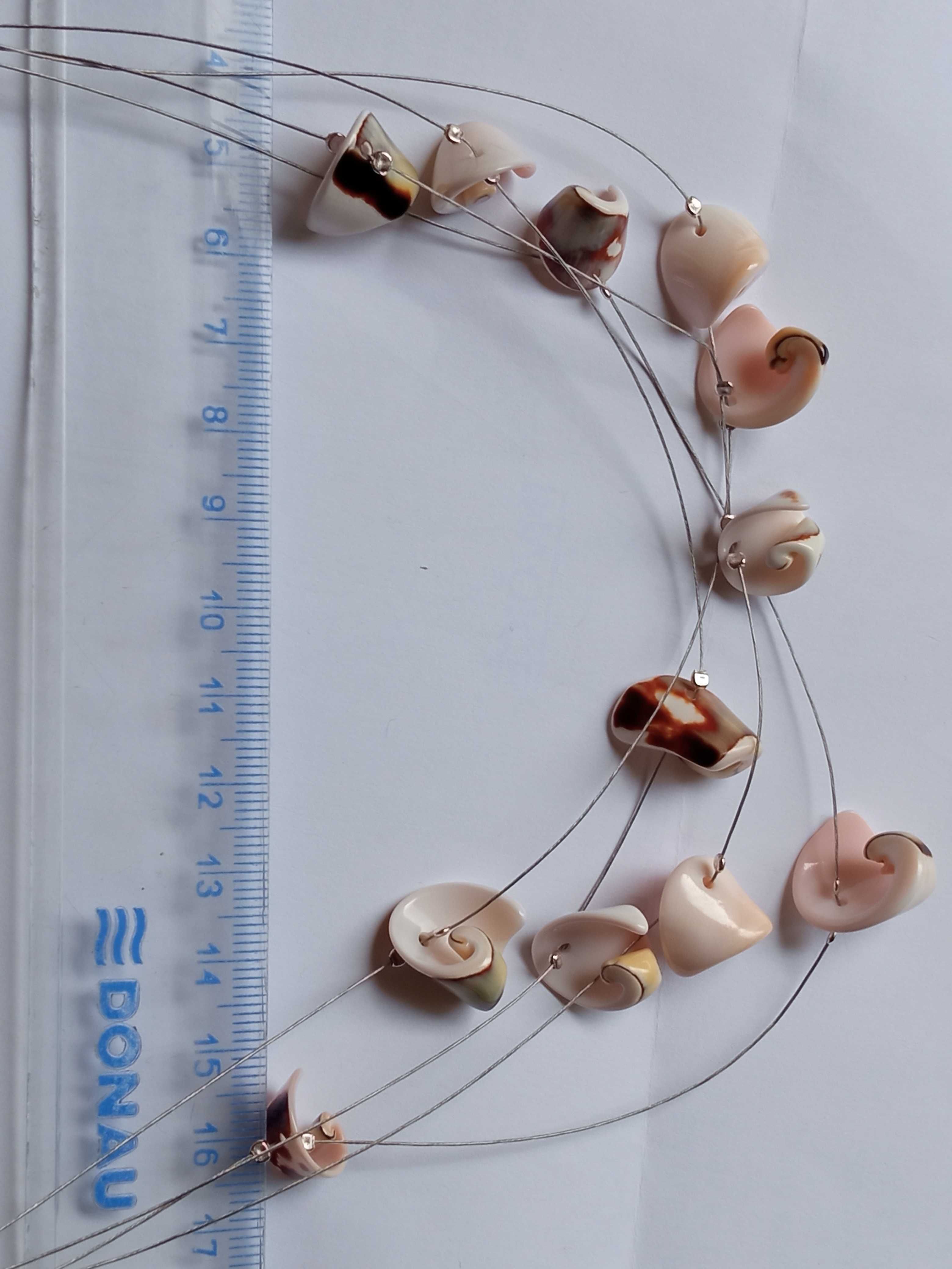 naszyjnik z muszli Łańcuszek z muszli 45 cm Srebrna biżuteria S925