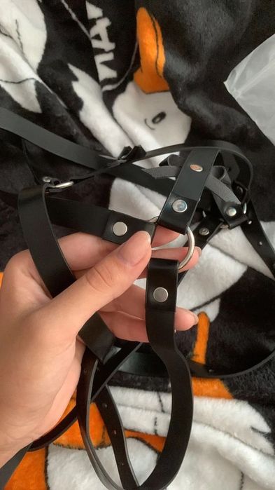 Черная портупея на бедра гартеры регулируемые ремни на попу эко кожа