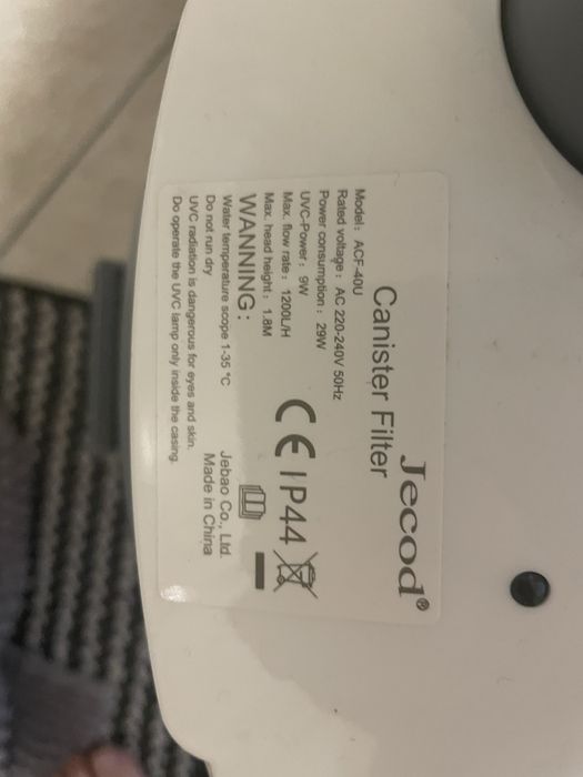 Filtr kubełkowy z lampą UV