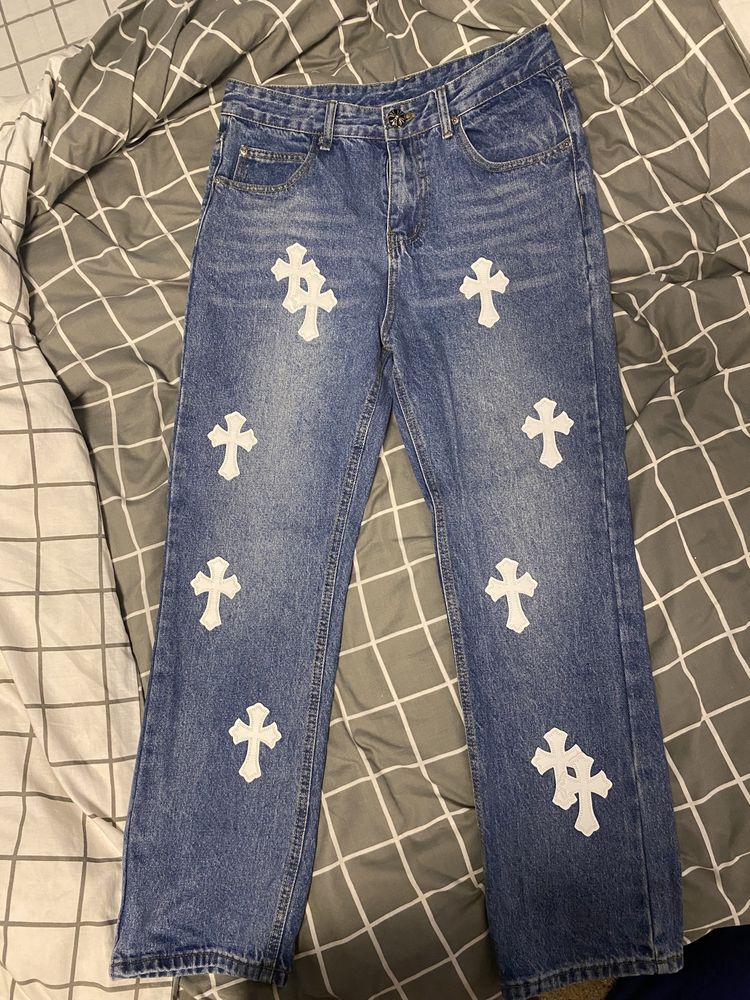 джинсы chrome hearts в идеальном состоянии без дифектов