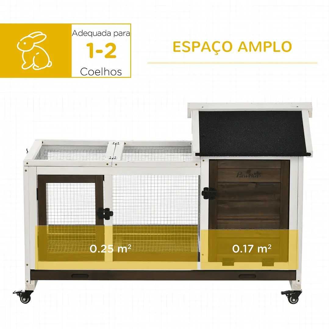 Coelheira de Madeira com Rodas para 1-2 Coelhos
