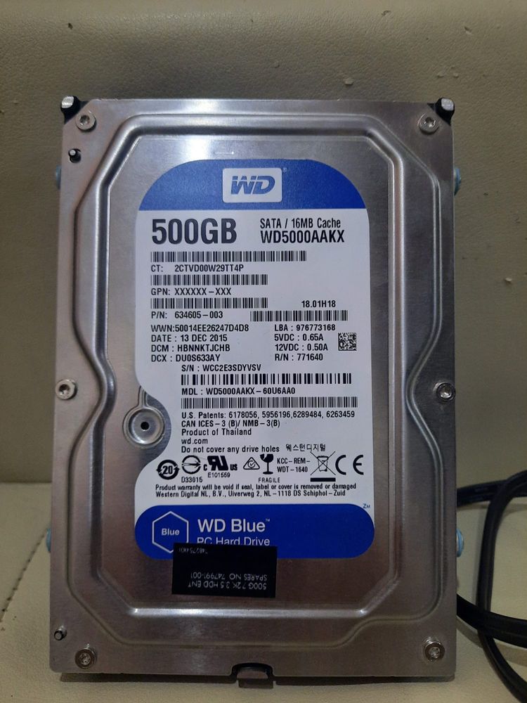 Hdd Sata WD 500GB